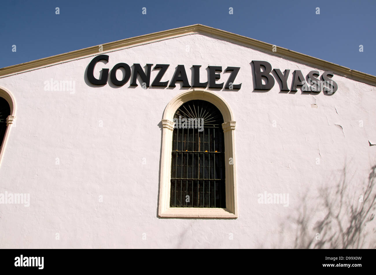 La bodegas di Tio Pepe di González Byass nei test di Jerez de la frontera, la provincia di Cadiz Cadice, Spagna. Foto Stock