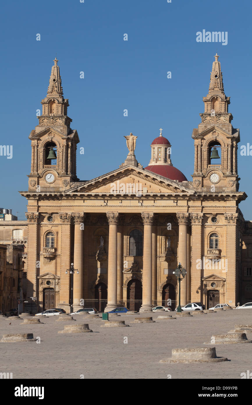 San Publio Chiesa Parrocchiale, Floriana, Malta. Foto Stock