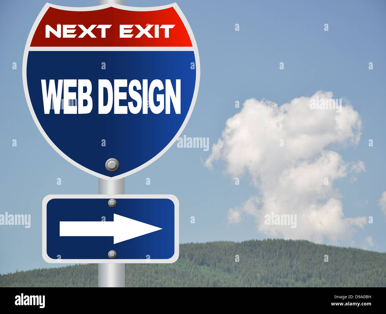 Web design cartello stradale Foto Stock