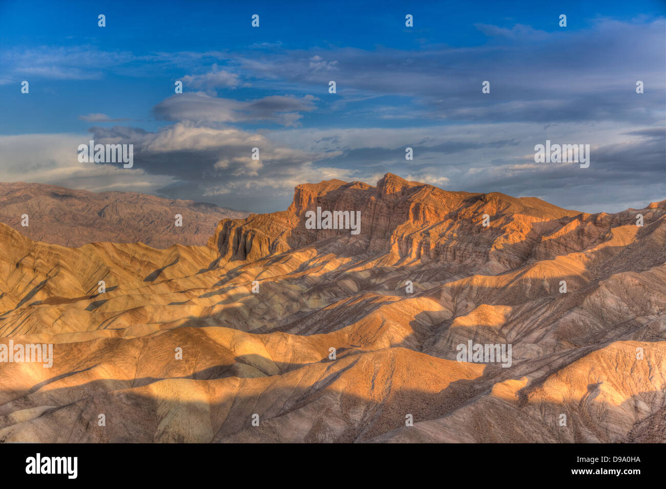 Valle della Morte, Zabriskie Point. Una gamma dinamica di alta qualità Foto Stock