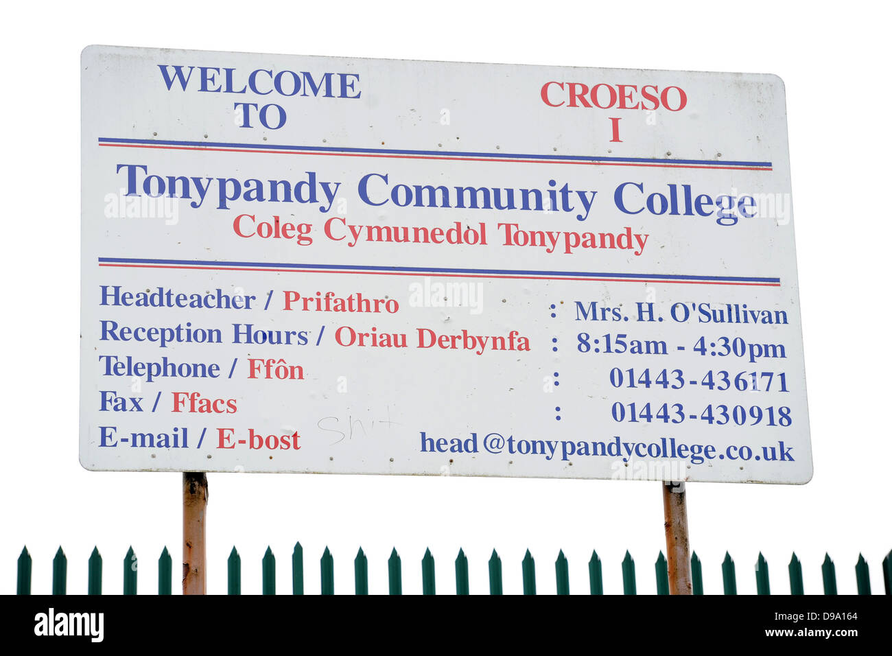 Tonypandy Community College in Rhondda. Foto Stock