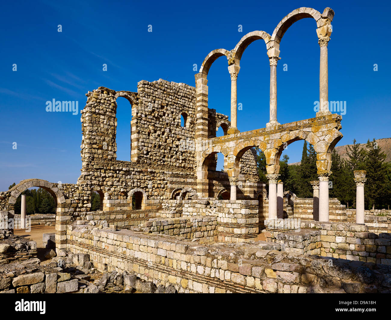 Palazzo settentrionale nell'antica città di Anjar Haoush anche Mousa, Libano, Medio Oriente Foto Stock
