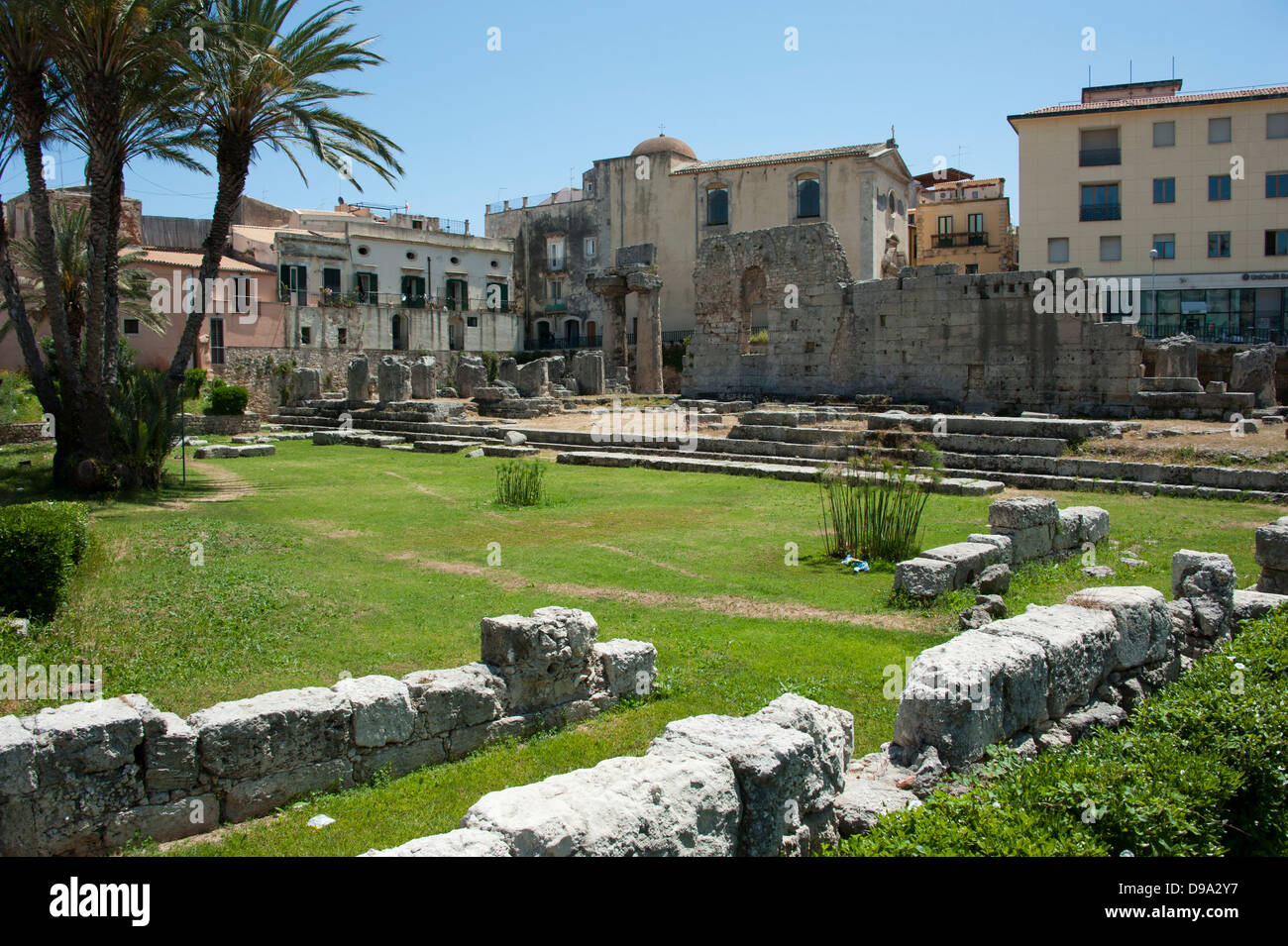 Tempio di Apollo, Siracusa, Sicilia, Italia , Apollon Tempel, Syrakus, Sizilien, Italien, Siracusa, Insel Ortigia, Apollon-Tempel, o Foto Stock