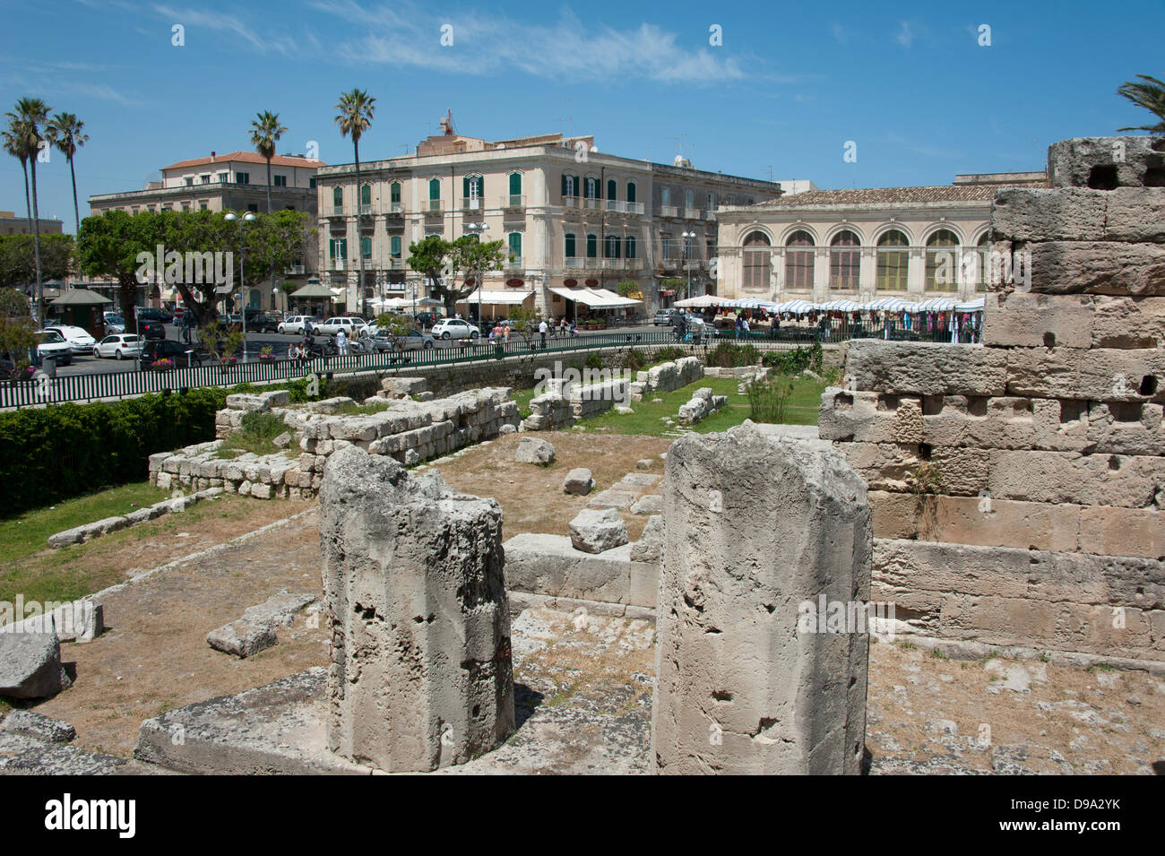 Tempio di Apollo, Siracusa, Sicilia, Italia , Apollon Tempel, Syrakus, Sizilien, Italien, Siracusa, Insel Ortigia, Apollon-Tempel, o Foto Stock