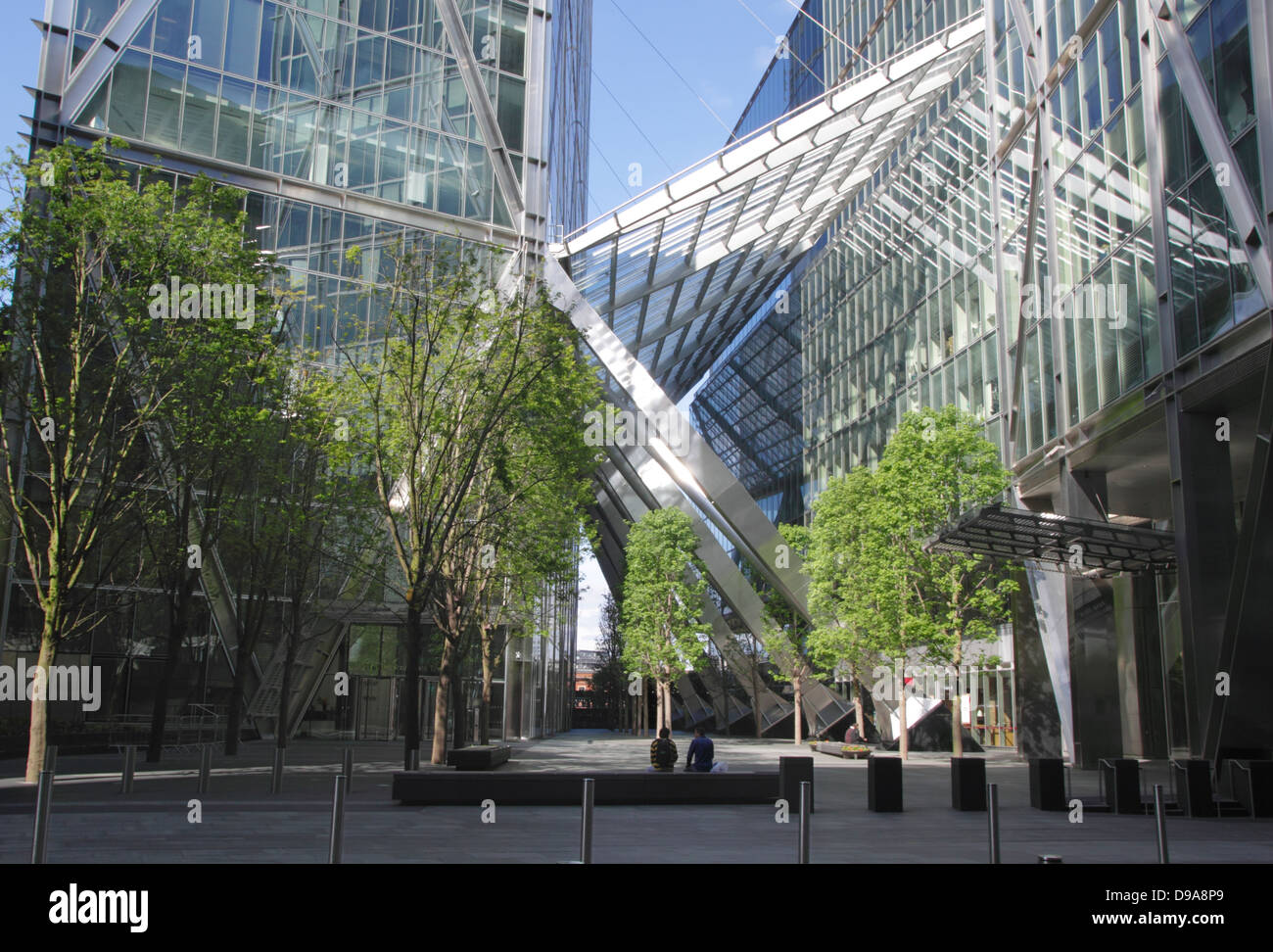 Base di Broadgate Tower nella città di Londra vista da Primrose Street Foto Stock