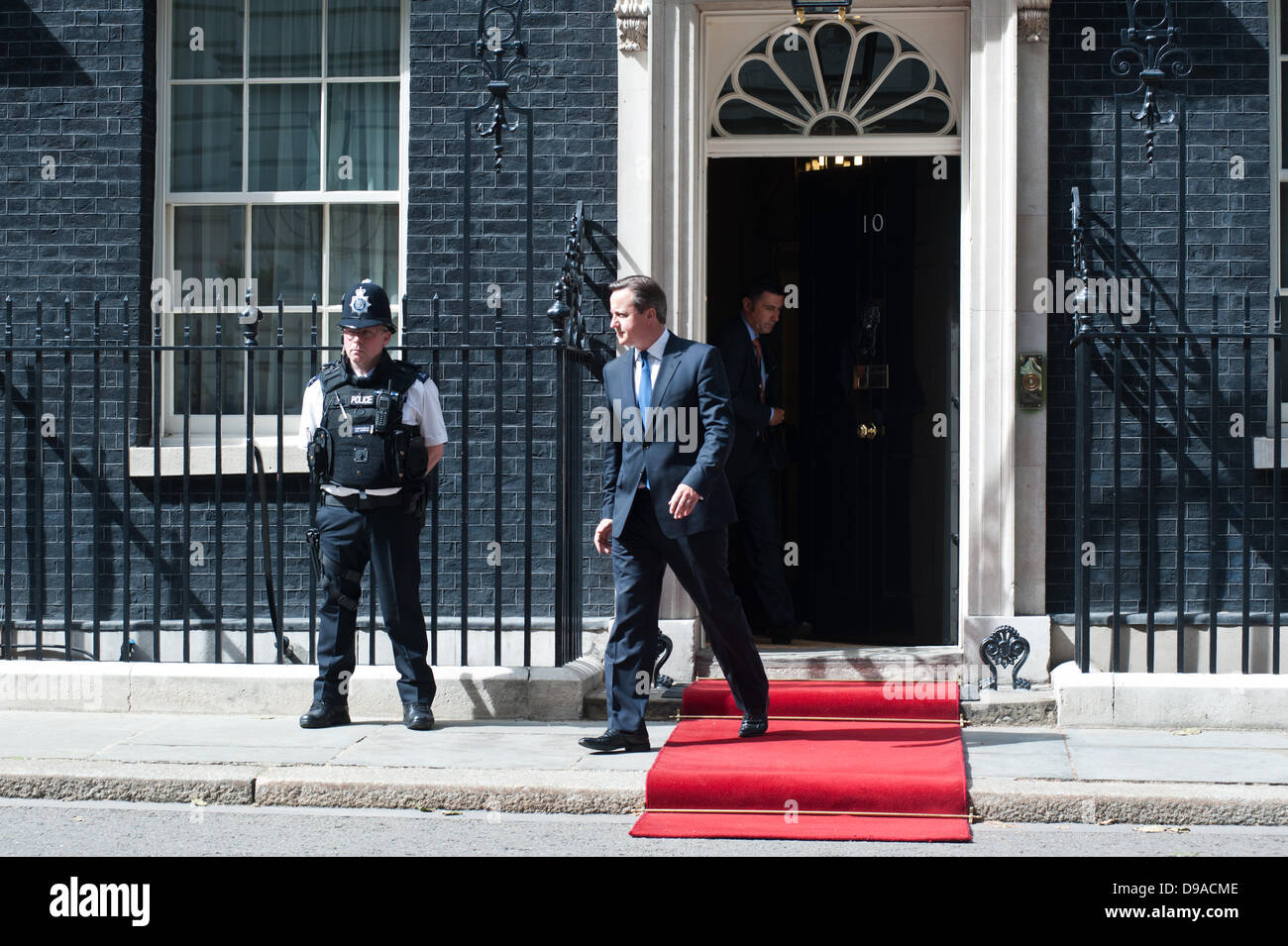 London, Regno Unito - 16 Giugno 2013: il Primo Ministro David Cameron incontra il presidente russo Vladimir Putin in 10 di Downing Street per discutere la Siria in vista del G8.. Credito: Piero Cruciatti/Alamy Live News Foto Stock