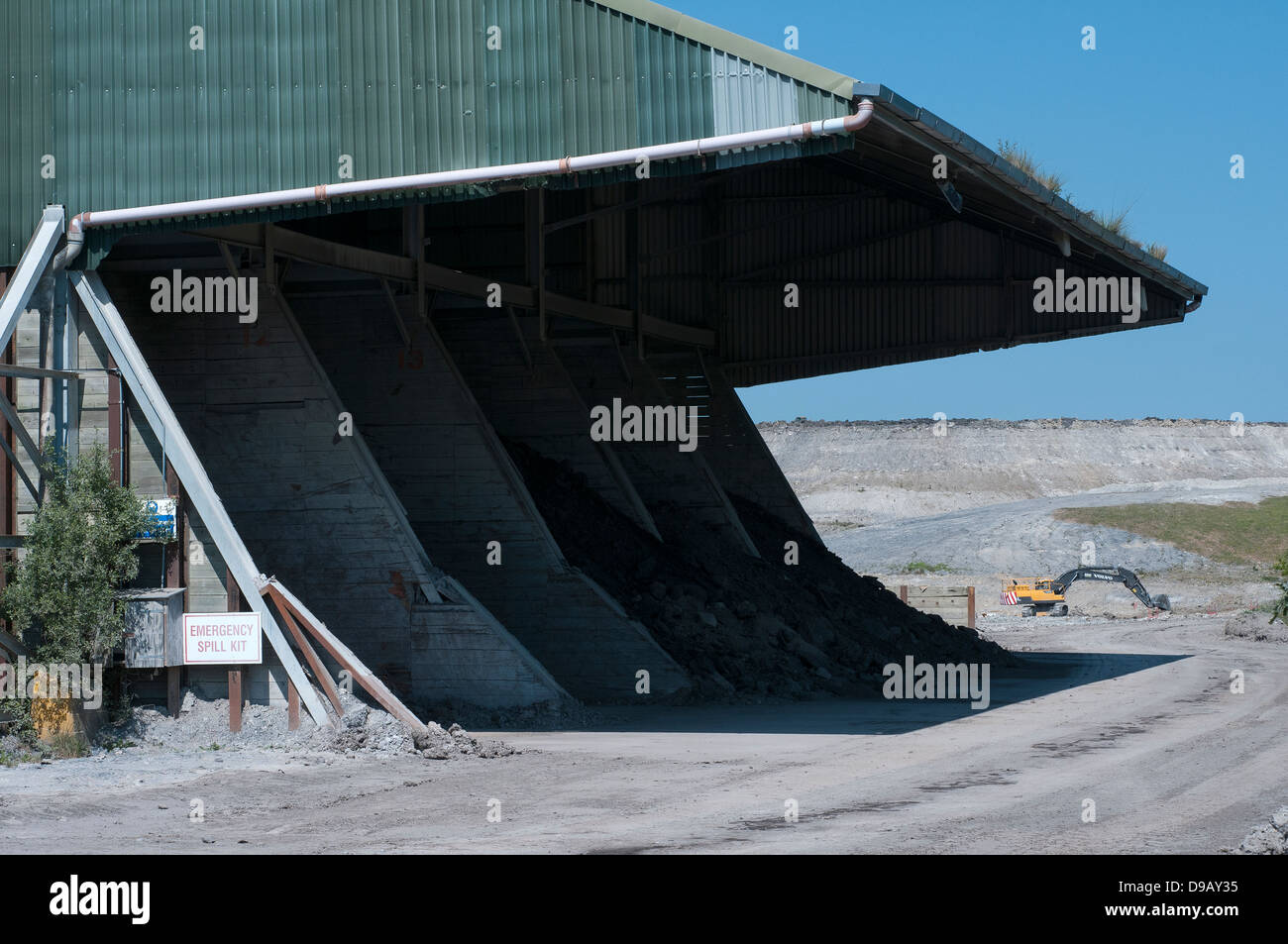 English China clay lavora a Kingsteignton,Devon,Sibelco,english china clay, le sfere di argilla, kingsteignton,Open-pit mining, open-cut Foto Stock