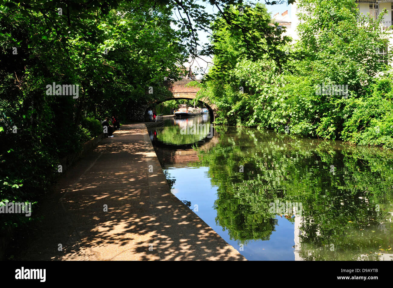 Una vista di Regent's Canal a Londra, Regno Unito. Foto Stock