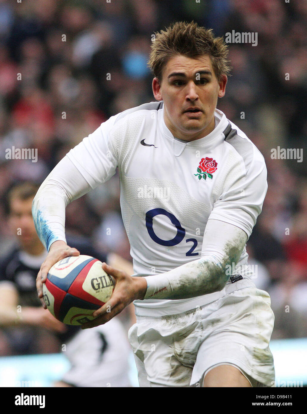 Toby Flood, durante la RBS Sei Nazioni match tra Inghilterra e Scozia a Twickenham Stadium. In Inghilterra ha vinto 22-16 London, England - 13.03.11 Foto Stock