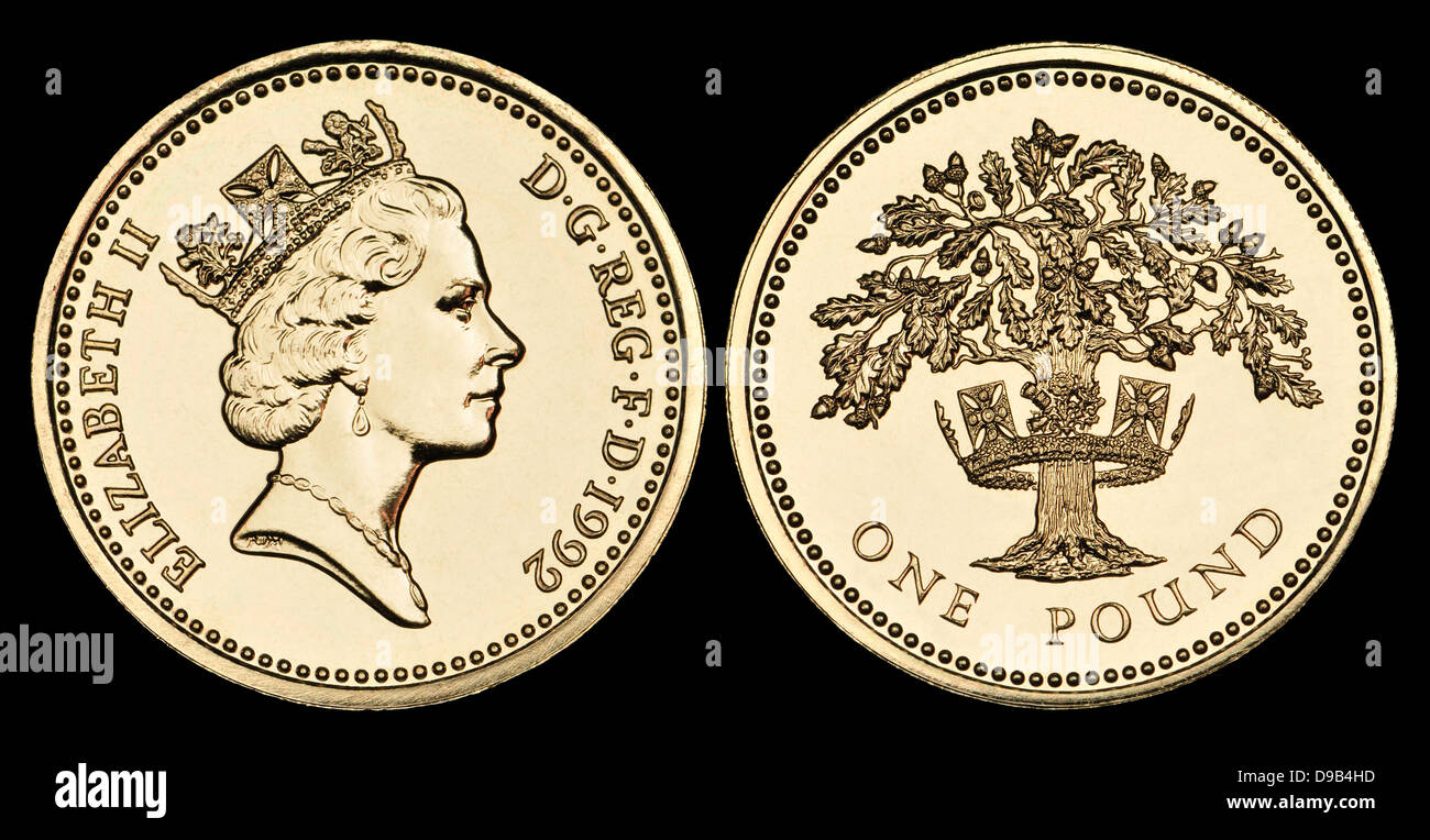 British pound coin, 1992 Foto Stock