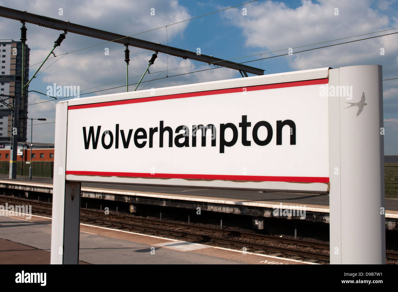 Wolverhampton stazione ferroviaria segno, West Midlands, England, Regno Unito Foto Stock