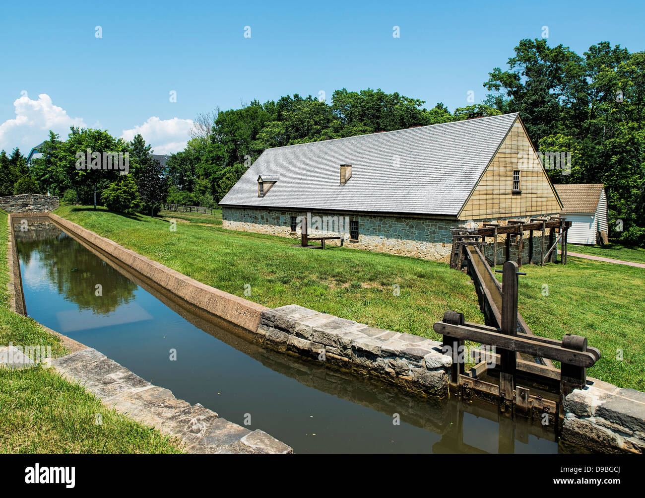 George Washington Gristmill e distilleria Mt Vernon, Virginia, Stati Uniti d'America Foto Stock