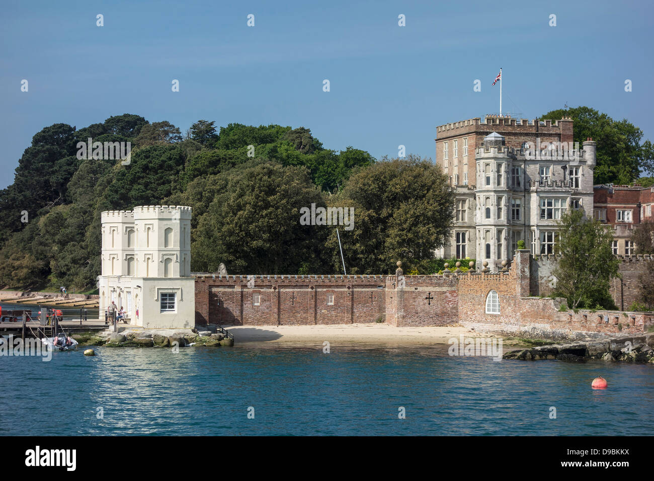 Brownsea Castle, Brownsea Island, il porto di Poole, Dorset, Inghilterra, Regno Unito. Foto Stock