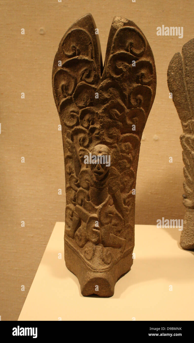 Palma con scheletro di figura. Messico Veracruz 7th-10secolo. La pietra. Foto Stock