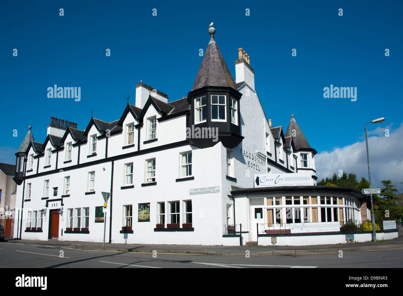 Caledonian Hotel , Ullapool, Ross and Cromarty, Highland Scozia, Gran Bretagna, Europa , Hotel Caledonian, Ullapool, Ross e Foto Stock