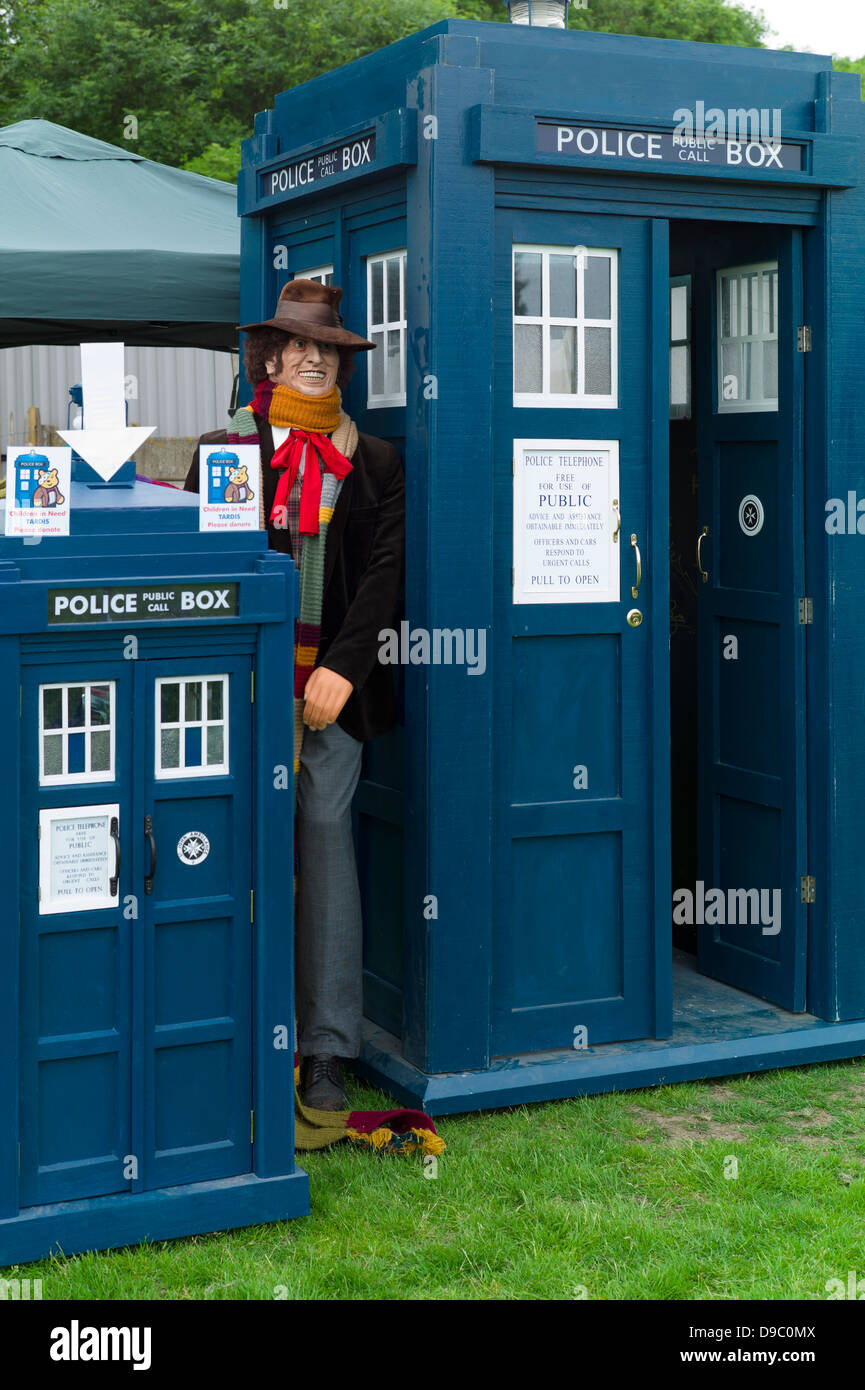 Modelli di medico che il Tardis e Mini Tardis a Herne Bay Si-Fi dall'evento del mare Foto Stock
