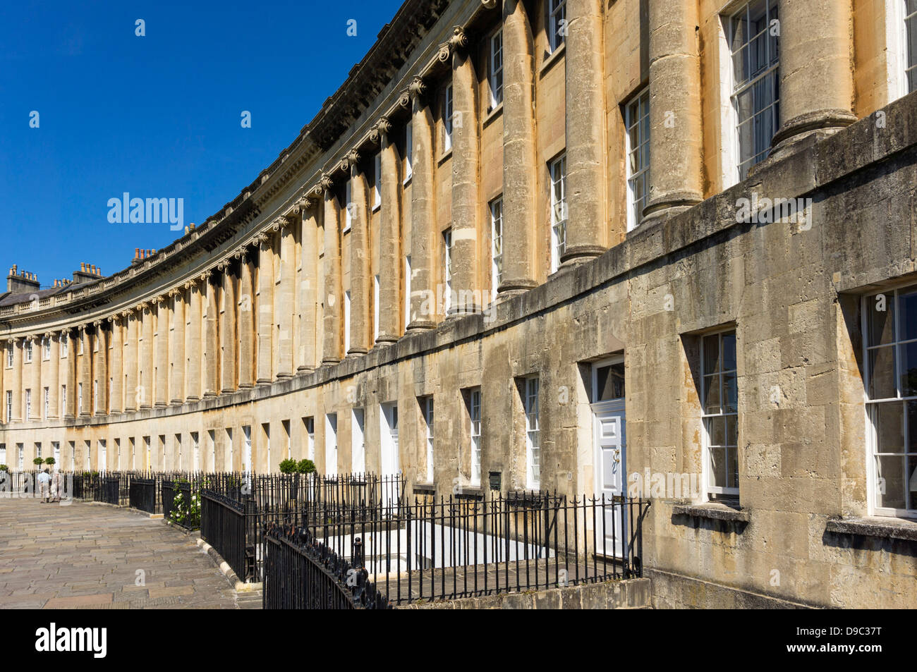 Case in stile georgiano in Royal Crescent, Bath, Inghilterra, Regno Unito Foto Stock