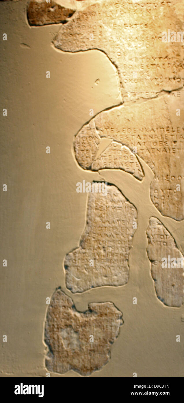 Conto dei supervisori per la costruzione del Partenone 447/6 - 433/2 BC Foto Stock