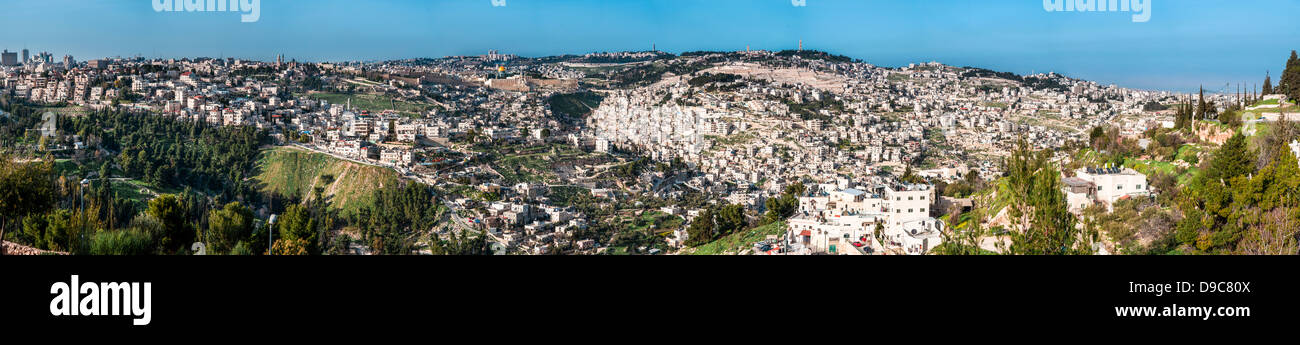 Il Monte del Tempio, conosciuto anche come Monte Moriah a Gerusalemme, Israele è situato nella città vecchia di Gerusalemme ed è un luogo sacro Foto Stock