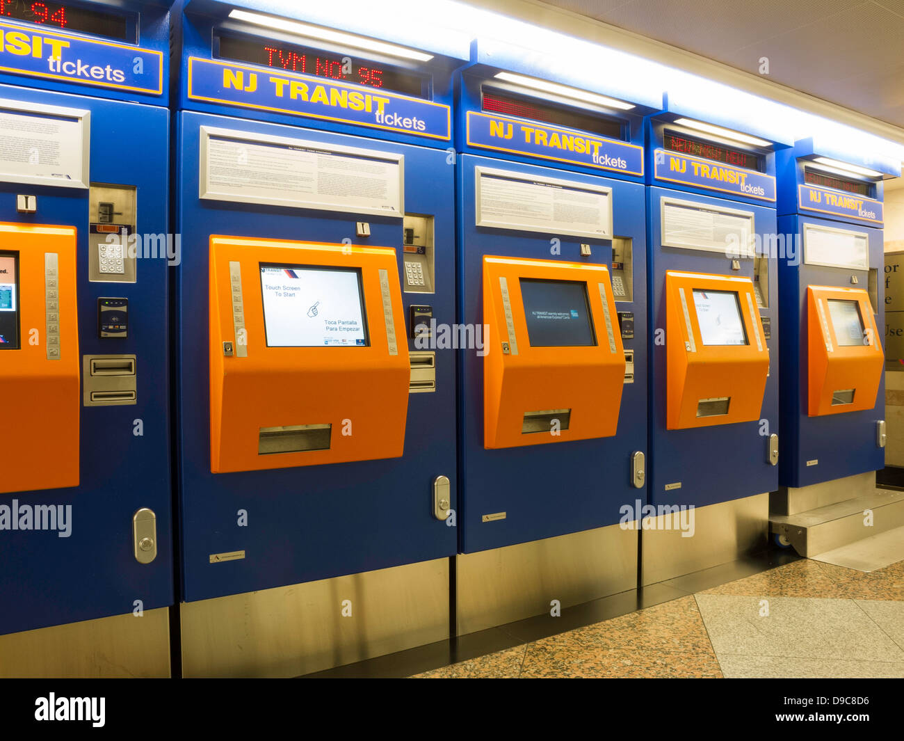 New Jersey Transit Self Service distributori automatici, Penn Station, NYC Foto Stock