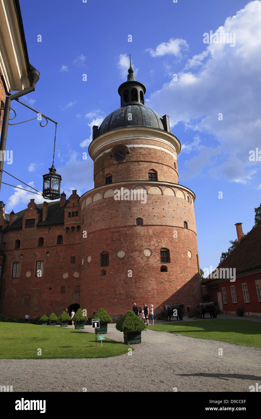 Il Castello di Gripsholm sul lago Malaren, Mariefred, Sodermanland, Svezia e Scandinavia Foto Stock