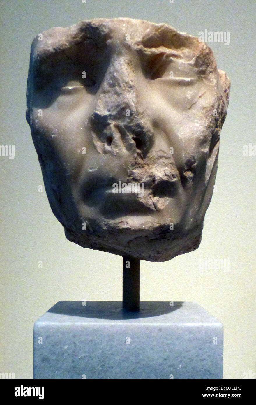Testa ritratto dell'imperatore Traiano. Annuncio 78-117. Pentelic marmo, trovati in Atene. Foto Stock