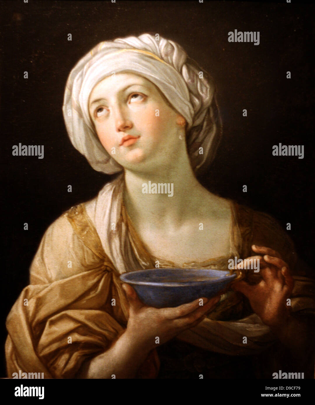 Pittura di olio da Guido Reni 1575 - 1642. Ritratto di una donna, forse Artemisia o Signora con un Lapislazzuli Bowl 1638 - 1639 Foto Stock