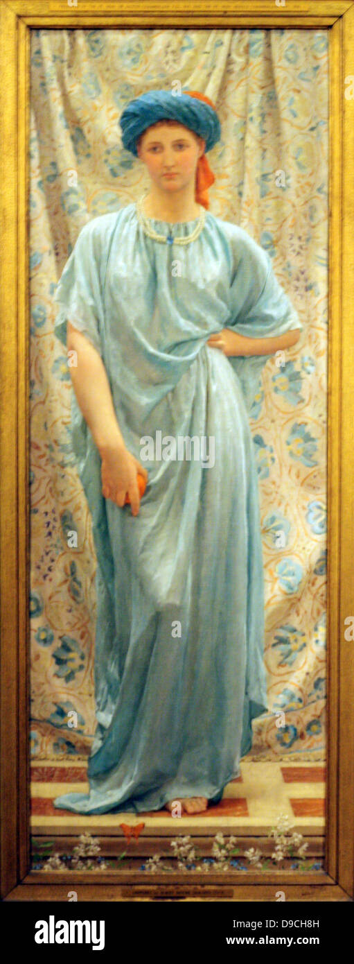 Albert Moore (1841-93) 'Sapphires' 1877 il titolo riflette il colore delle pietre indossato dal modello. Foto Stock