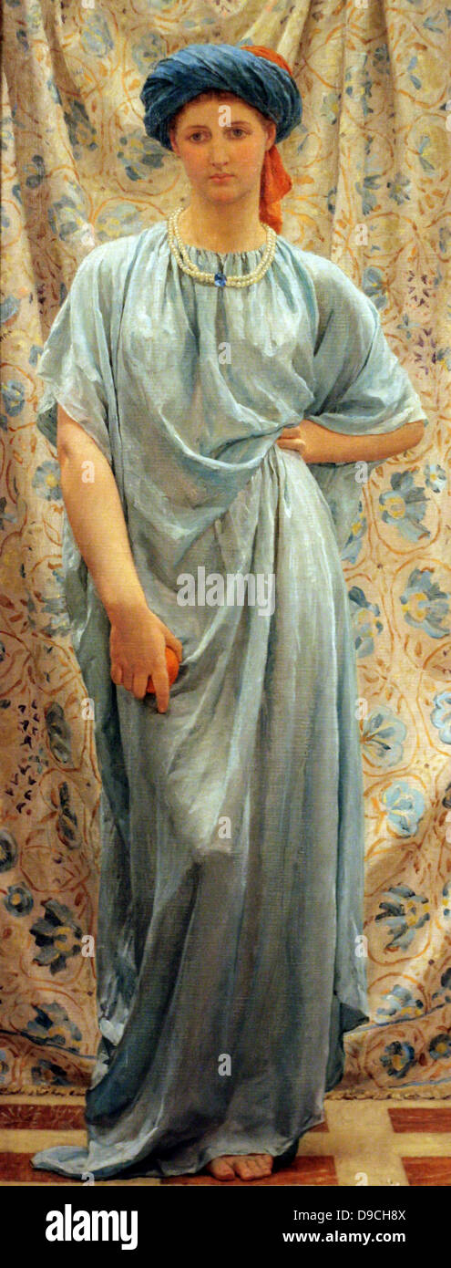 Albert Moore (1841-93) 'Sapphires' 1877 il titolo riflette il colore delle pietre indossato dal modello. Foto Stock