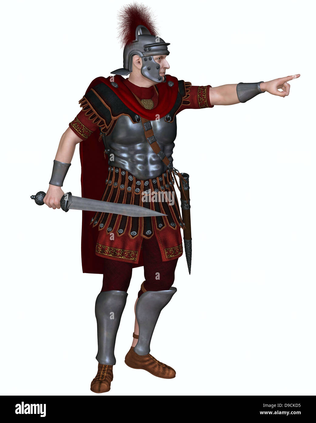 Centurione Romano Ordinare un attacco Foto Stock