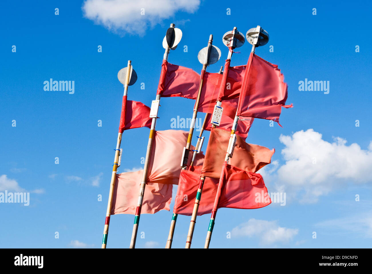 Bandiere di boe, bandiere di boe,Ruegen, Germania Foto Stock