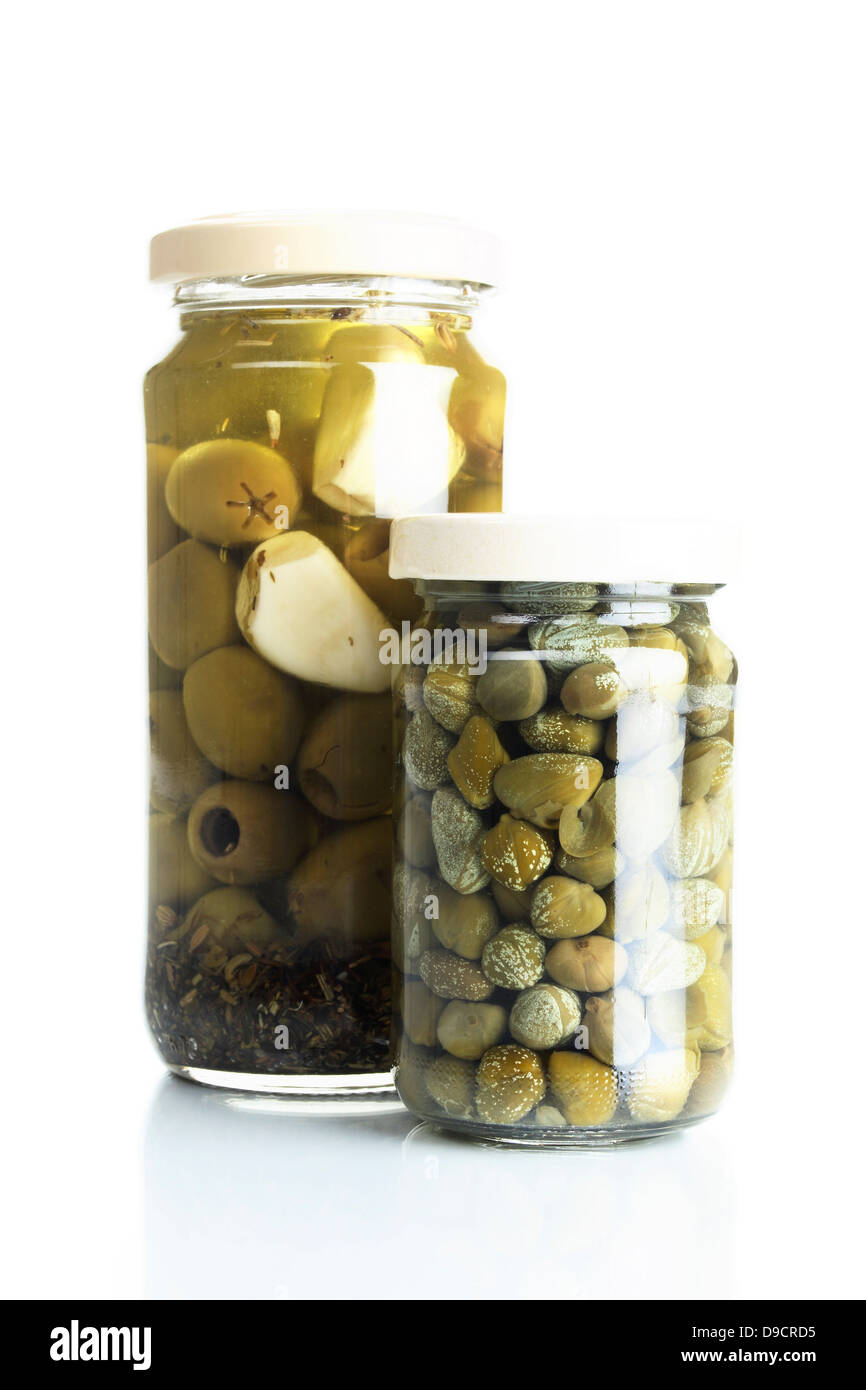 Capperi e olive Foto Stock