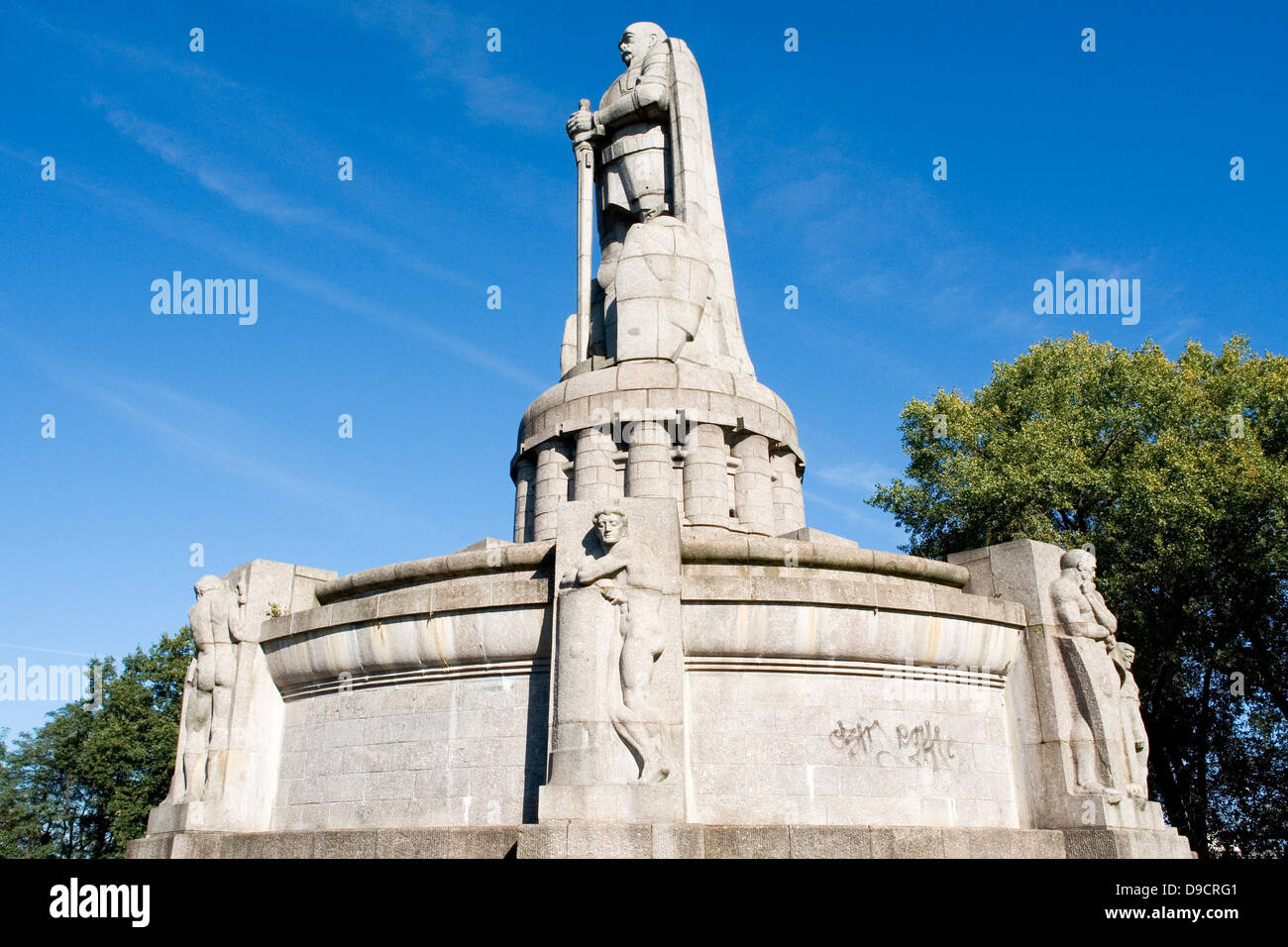 Bismarkdenkmal ad Amburgo Saint Pauli (build: nel 1903-1906 dall'architetto Emil Schaudt e dello scultore Hugo Lederer.) Foto Stock