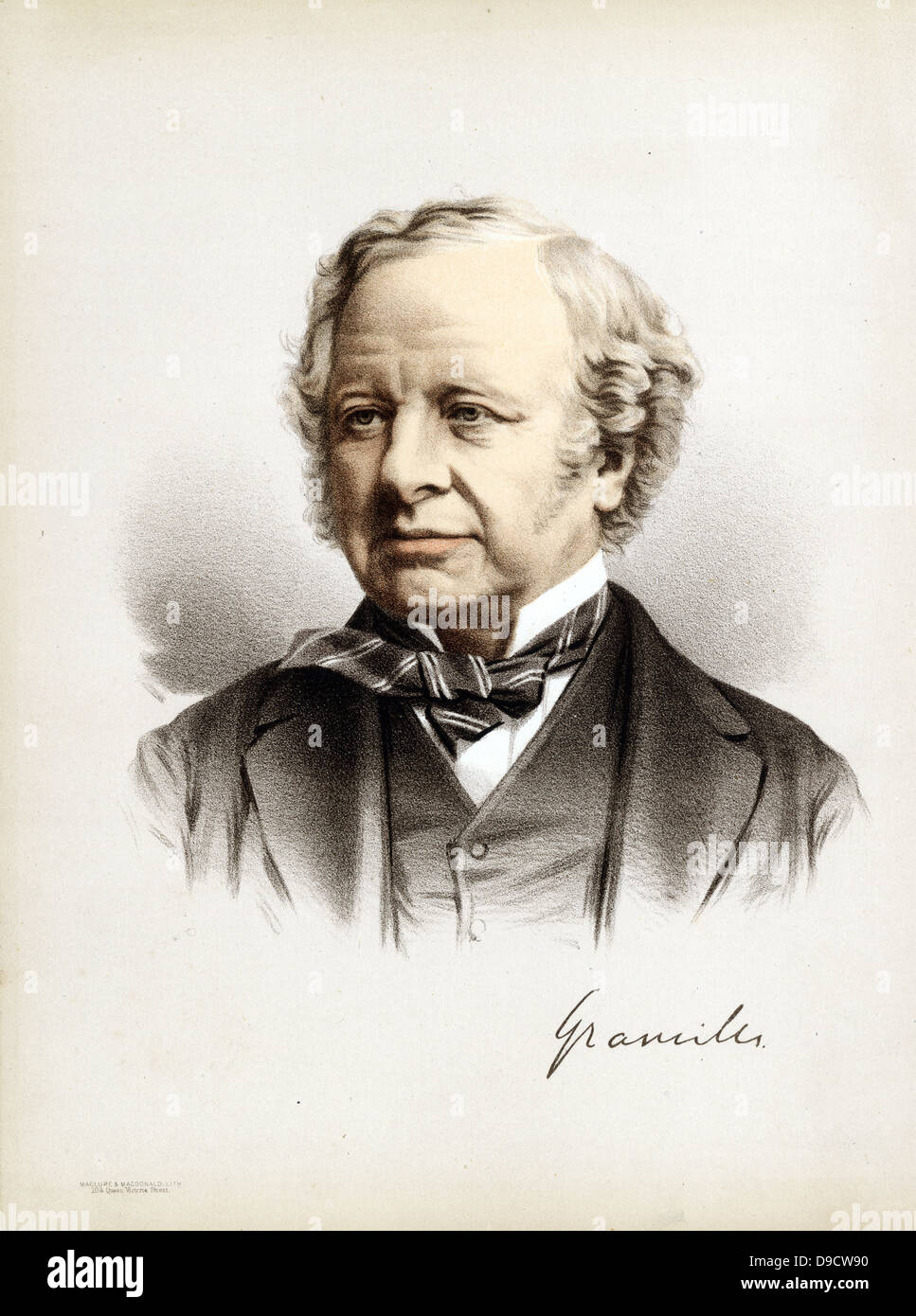 Granville George Leveson Gower, 2nd Earl Granville (1815-1891) inglese politico liberale. Il segretario di Stato per gli Affari Esteri 1851-1852, 1870-1874 e 1880-1885. Litografia colorata c1880. Foto Stock