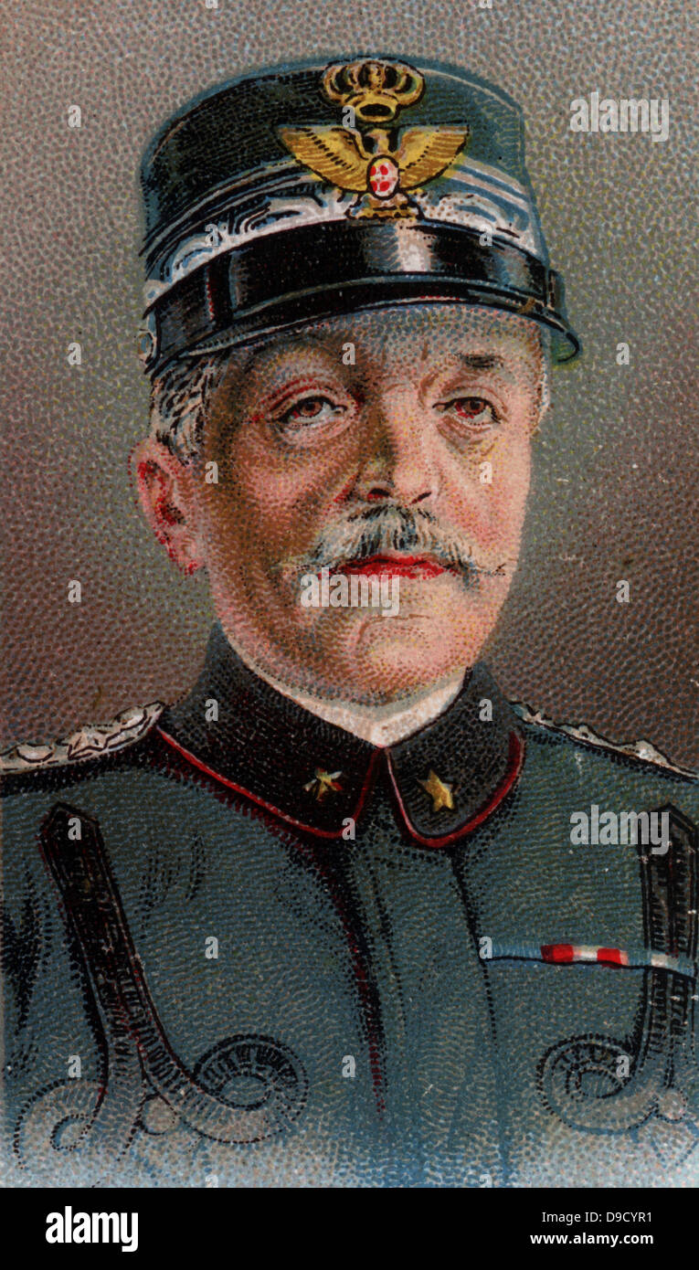 Maresciallo di Campo Luigi Cadorna (1850-1928) Direttore del personale dell'esercito italiano durante la Prima Guerra Mondiale. Chromolithograph. Foto Stock