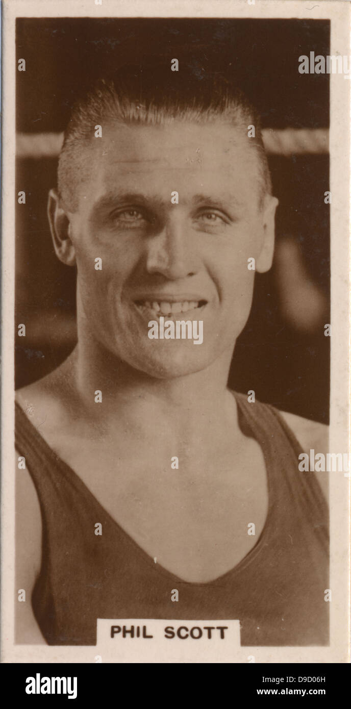 Phil Scott (1900-1983) British heavyweight boxer, alias Phillip Suffling. British Commonwealth Heavyweight Champion 1926. Fotografia c1929. Foto Stock