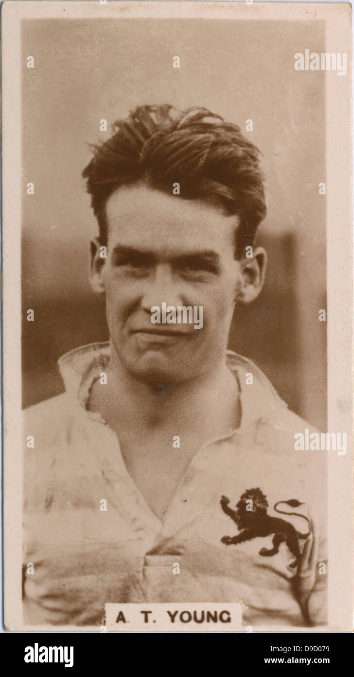 Arthur T. Giovani, British Rugby Union player che ha vinto il suo primo cappuccio internazionale per l'Inghilterra nel 1924 giocando a scrum-metà. Fotografia. Foto Stock