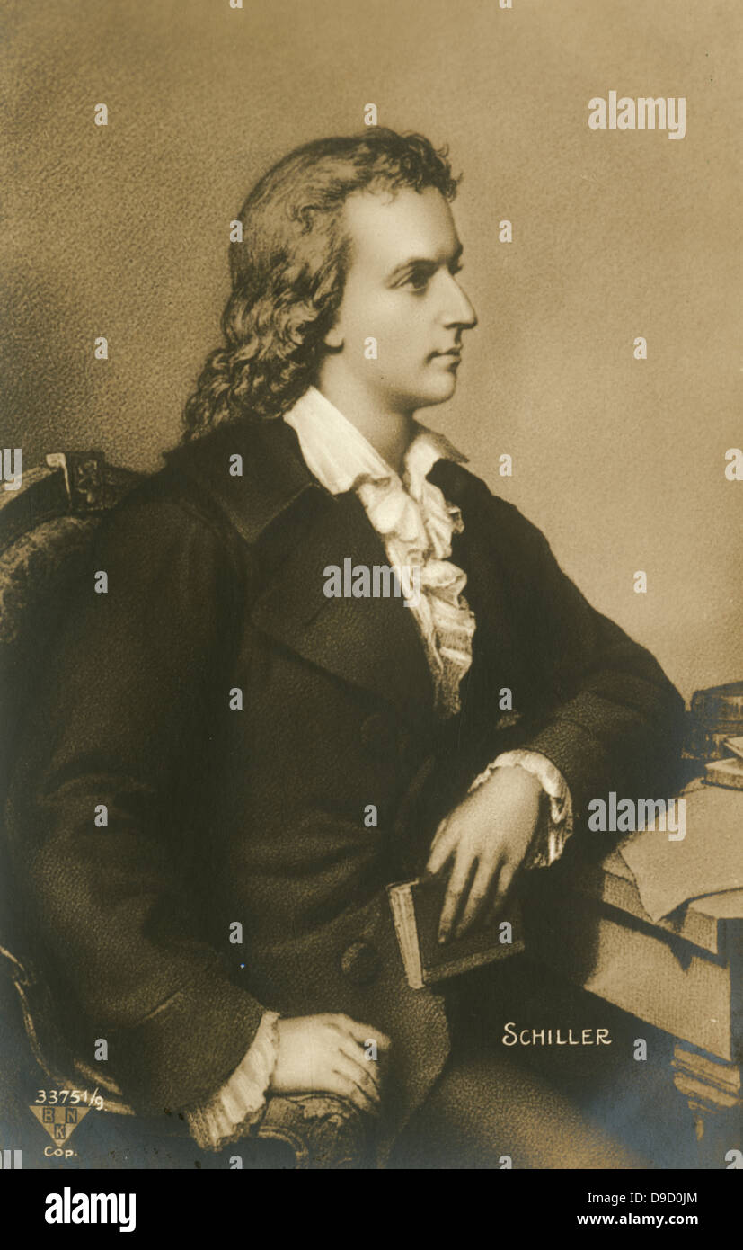 Johann Christoph Friedrich Schiller (1759-1805) poeta tedesco, drammaturgo, filosofo e storico. Sturm und Drang. Foto Stock