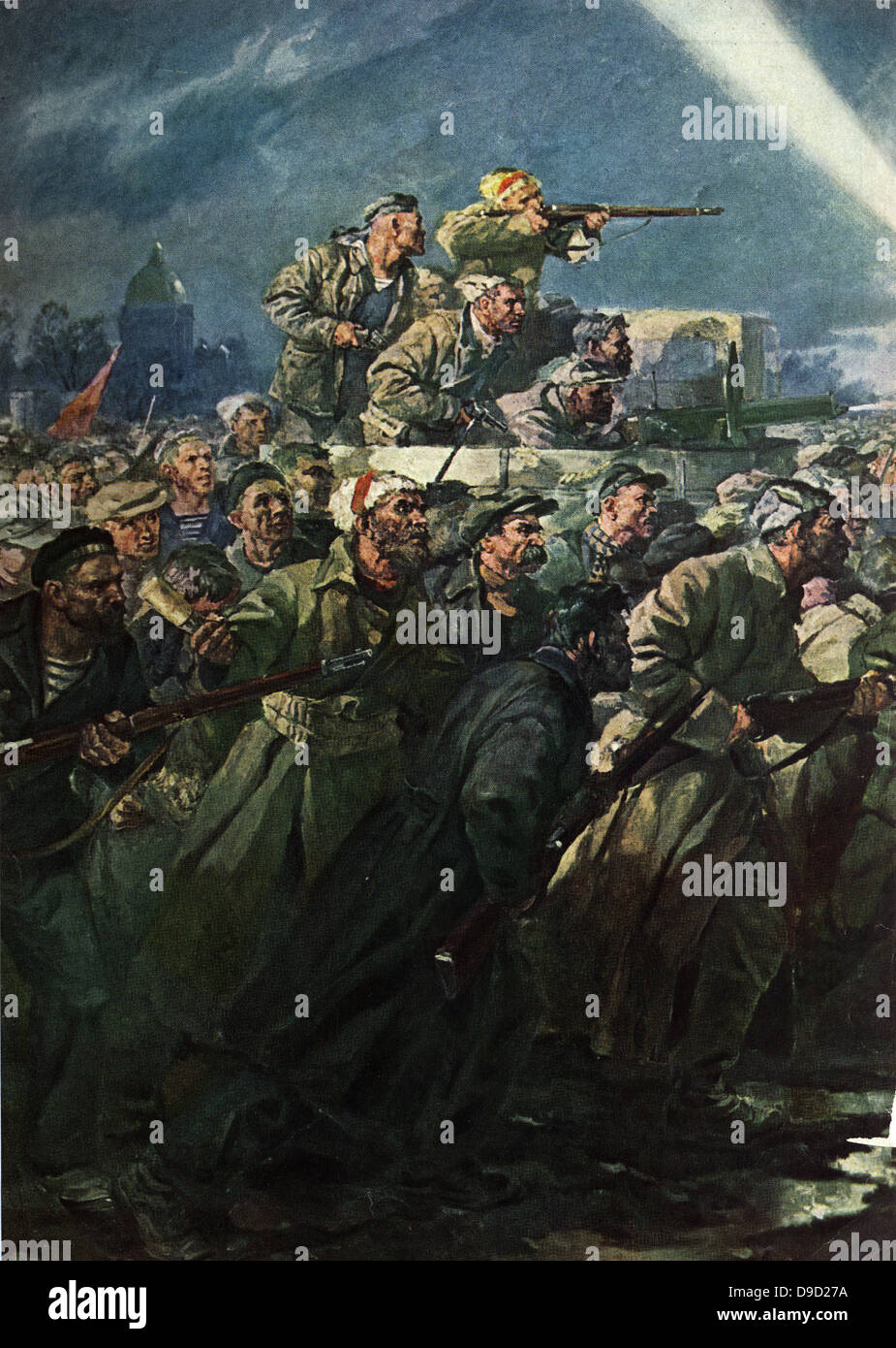 L'assalto al Palazzo d'inverno, St Petersbur/Lenigrad, ottobre 1917, la rivoluzione di Ottobre. Foto Stock