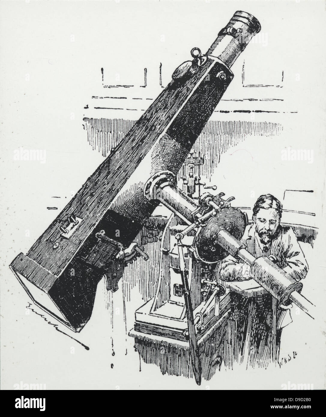 Photoheliograph a Kew Observatory, Inghilterra. Incisione, Londra, 1892. Foto Stock