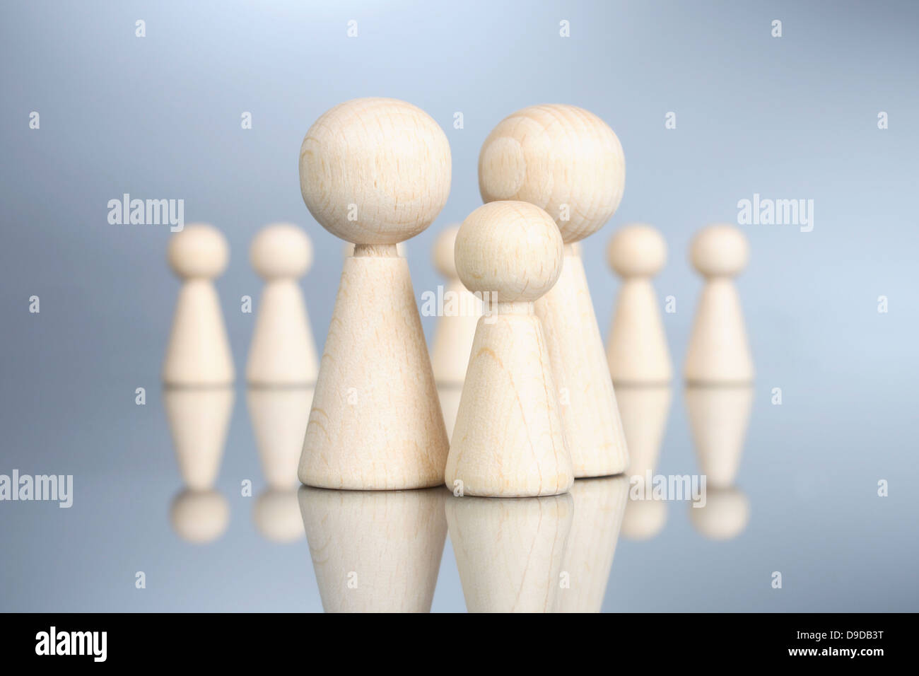 Riprodurre figure di legno Foto Stock