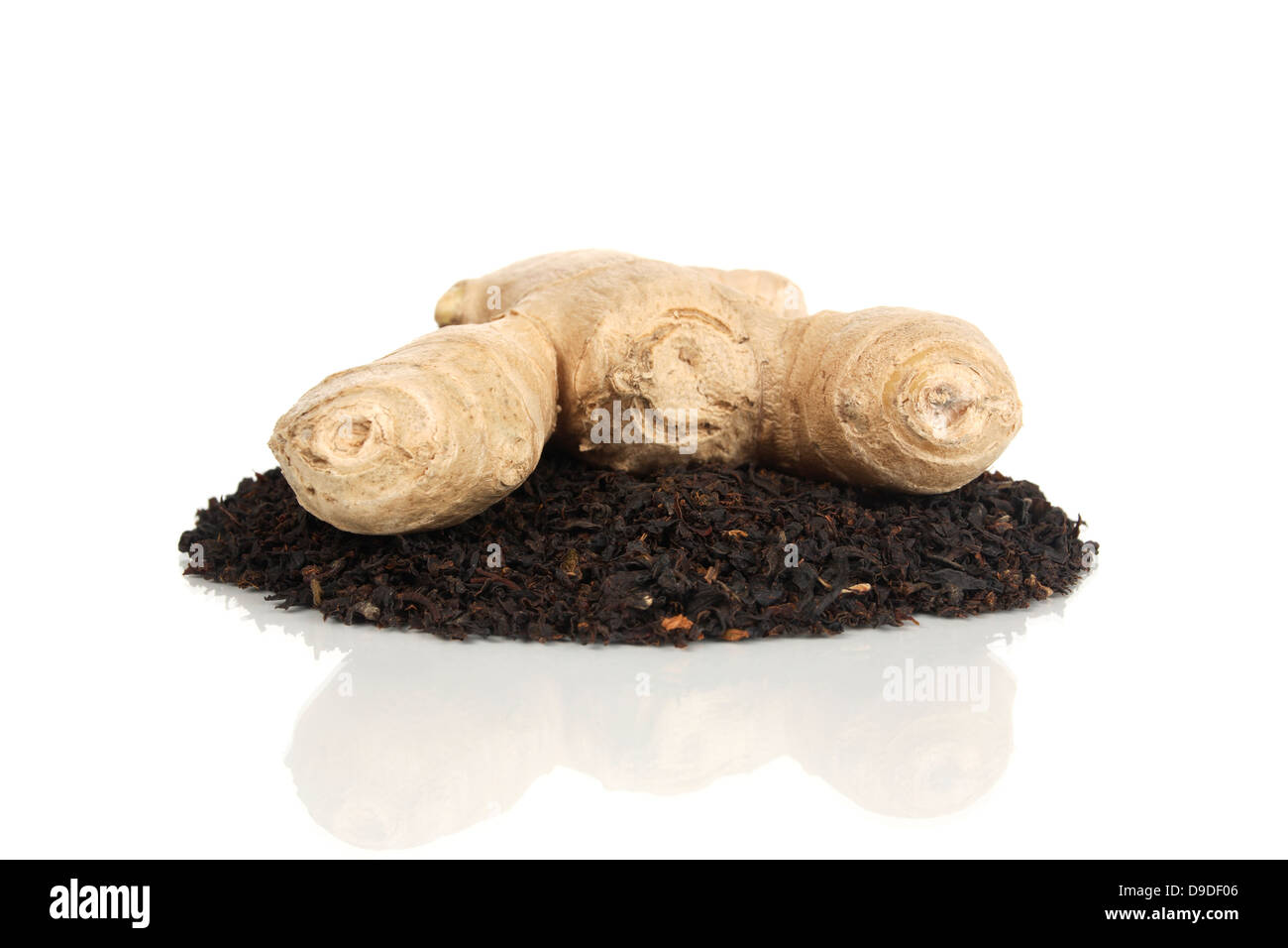Radice di Zenzero con miscela di tè Foto Stock