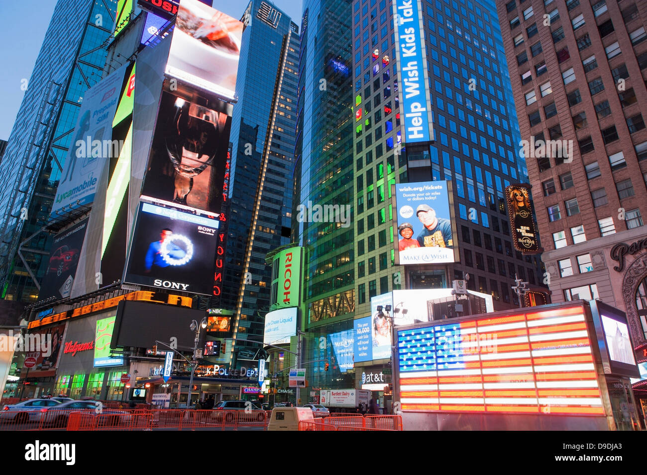 Insegne luminose Times Square, New York, Stati Uniti d'America Foto Stock