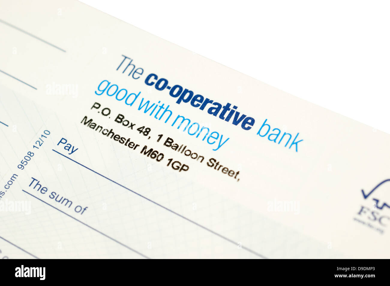 Co-operative bank check book co-operativa facce banca nazionalizzazione Foto Stock