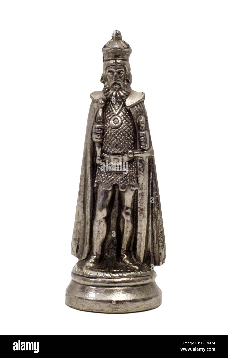 Scacchi figura re isolato su uno sfondo bianco Foto Stock