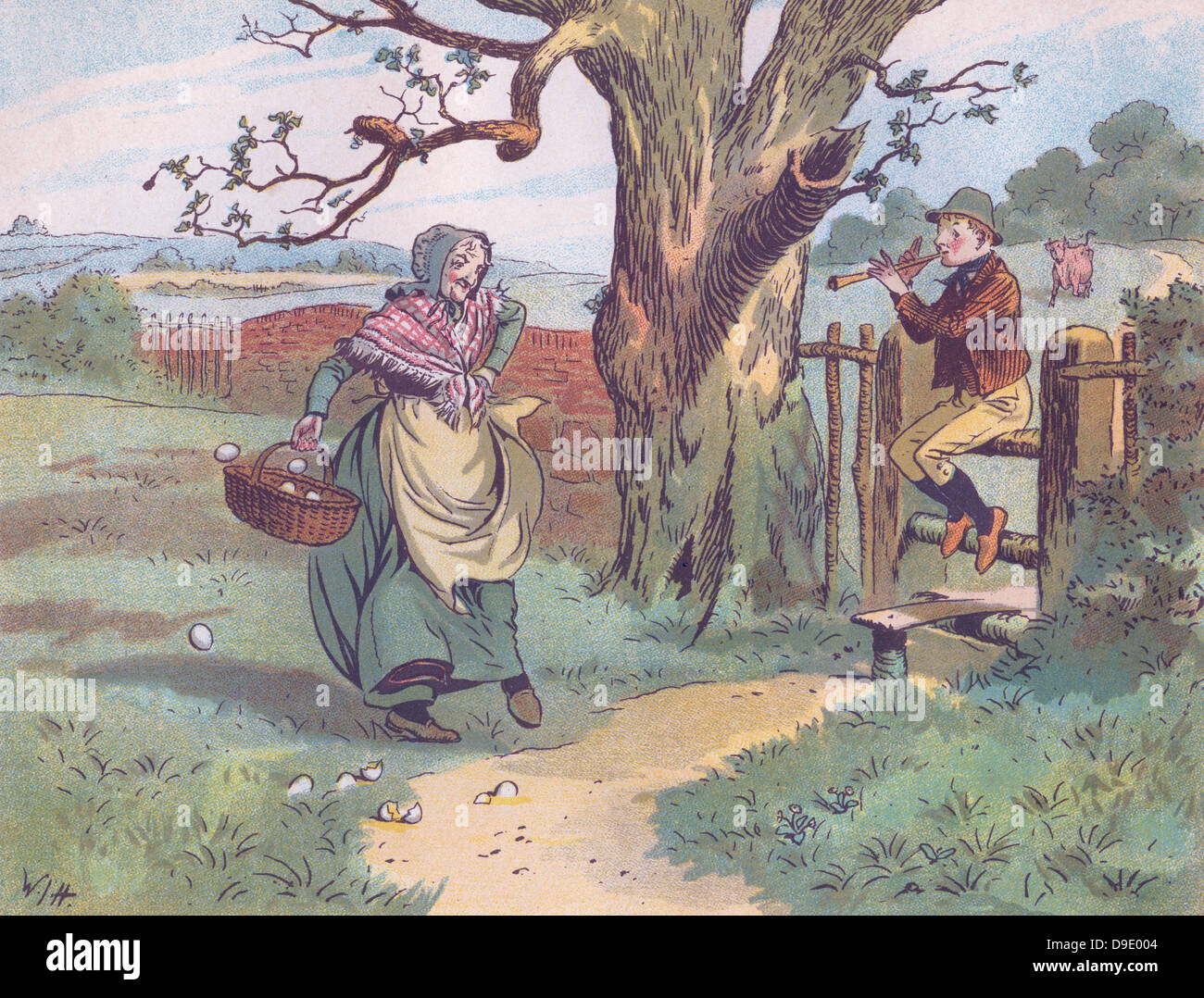 Illustrazione delle Dame di trotto per la filastrocca ''Tom, il Piper figlio dell''. Foto Stock