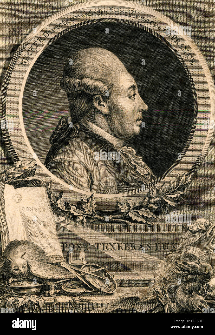 Jacques Necker (1732-1804) finanziere francese e più. Foto Stock
