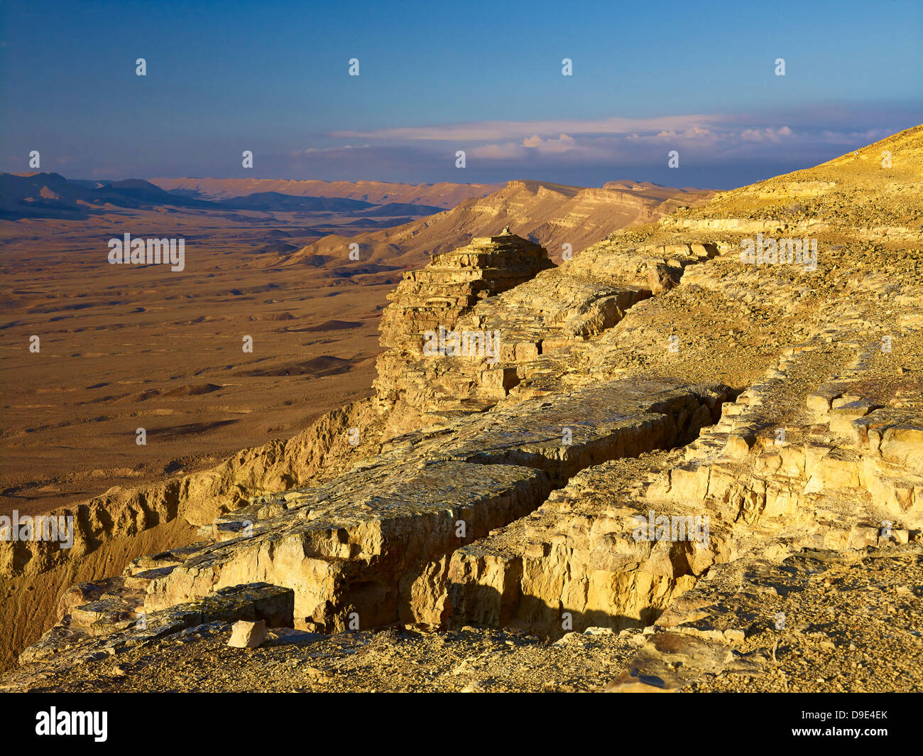 Makhtesh Ramon cratere nel deserto del Negev, Israele Foto Stock