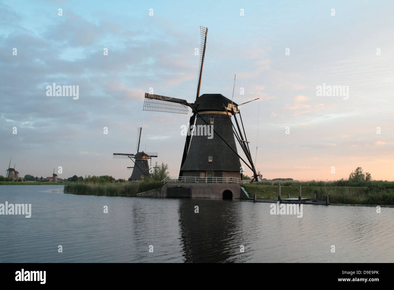 Mulini a vento di Kinderdijk, Paesi Bassi Foto Stock