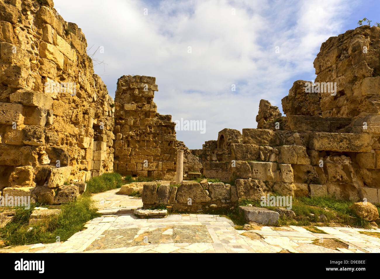 Antico sito romano di Salamina vicino a Famagosta a Cipro. Foto Stock